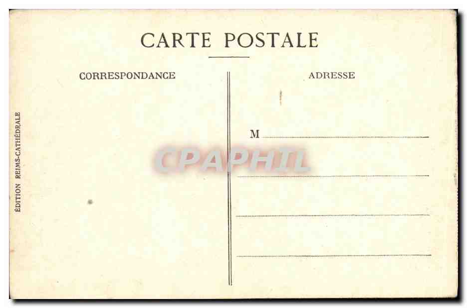 CPA Militaria Reims L eglise Saint Jacques apres la guerre  — Rückseite