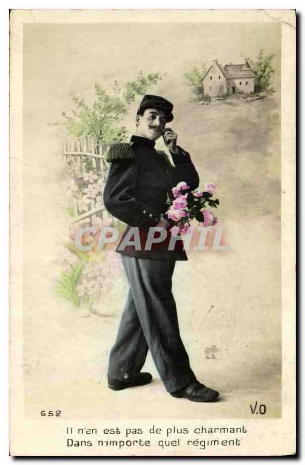 CPA Militaria ll n en est pas de plus charmant dans n lmporte quel regiment