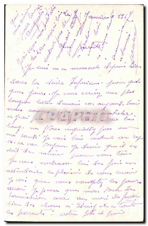 CPA Militaria Bonne et heureuse anne Les soldats anglais 1917 — Rückseite