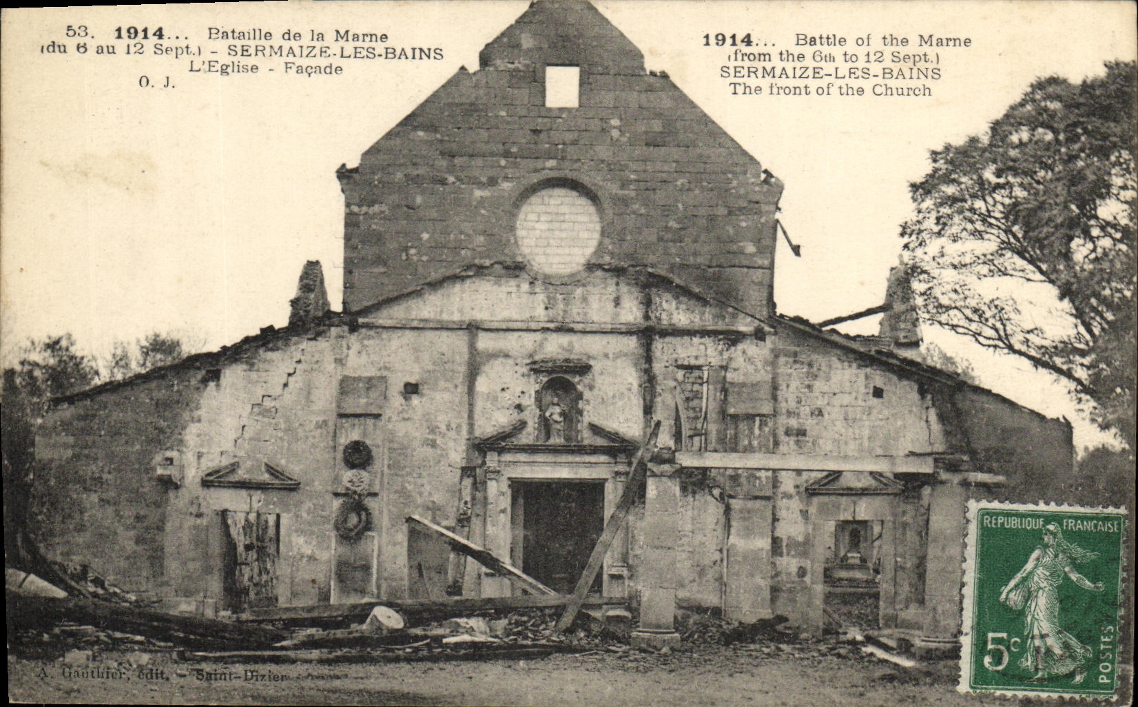 CPA Sermaize Les Bains L eglise La facade