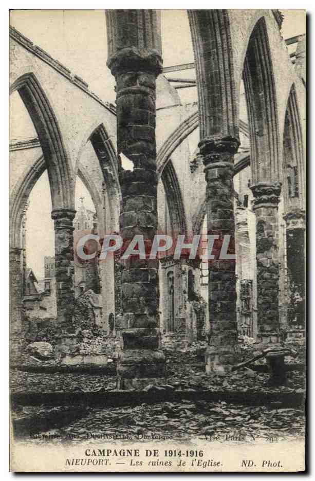 CPA Campagne De Nieuport Les Ruines de L Eglise