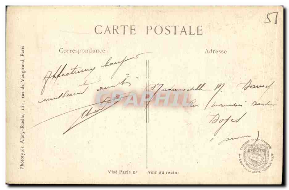 CPA Vienne le Chateau Quartier Bombarde — Rückseite