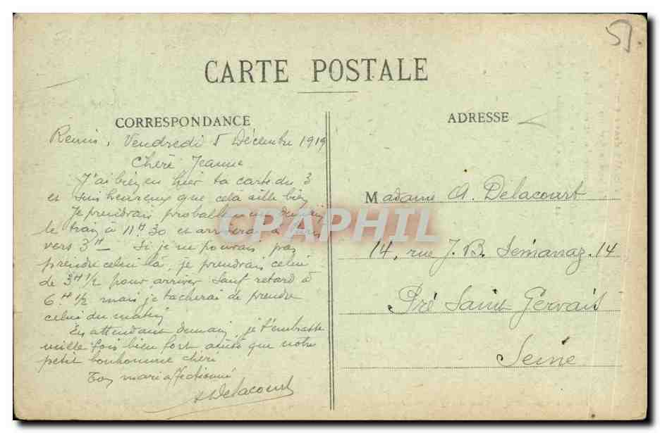 CPA Reims Dans ses Annees de Bombardements La cathedrale Le transept Sud  — Verso