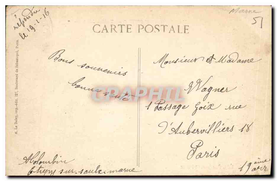 Maurupt-le-Montoy — Tombes Militaires — éditeur Le Dufy, n°57 — Reverso