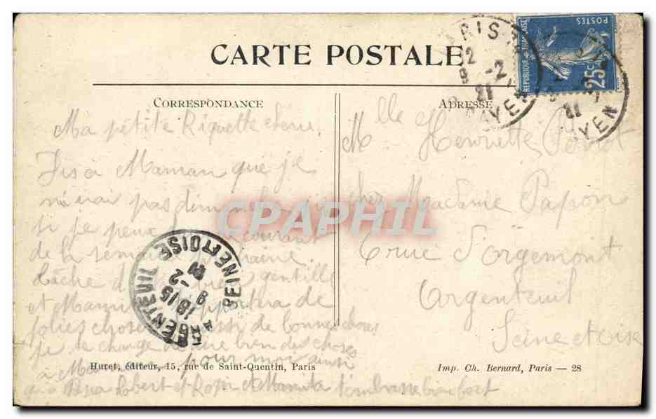 CPA Erches L Eglise Militaria  — Rückseite