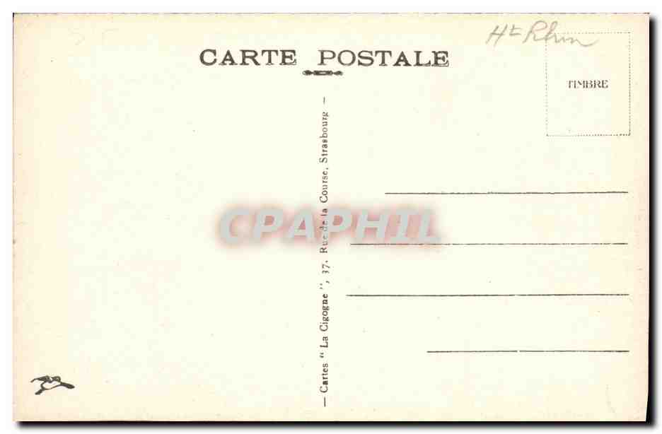 Mulhouse — La Poste et le Nouveau Bassin — Éditeur : Cartes 'La Cigogne', Strasbourg — Rückseite