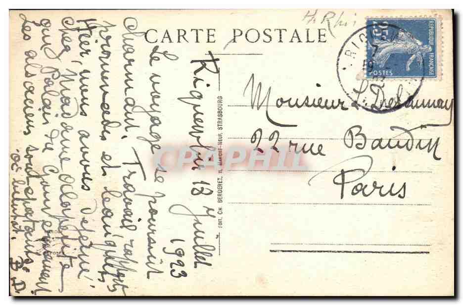 CPA Riquewihr L Entree Sous le Dolder — Rückseite