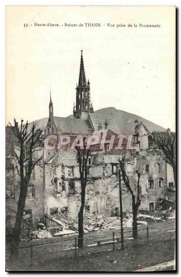 CPA Thann Vue Prise de la Promenade Ruines Militaria