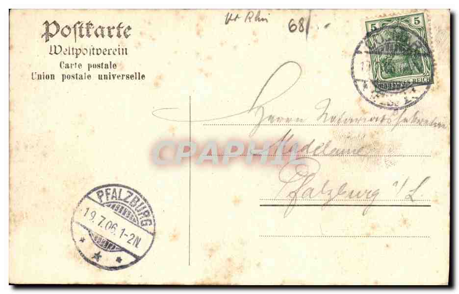 CPA Colmar vu a vol d oiseau — Rückseite