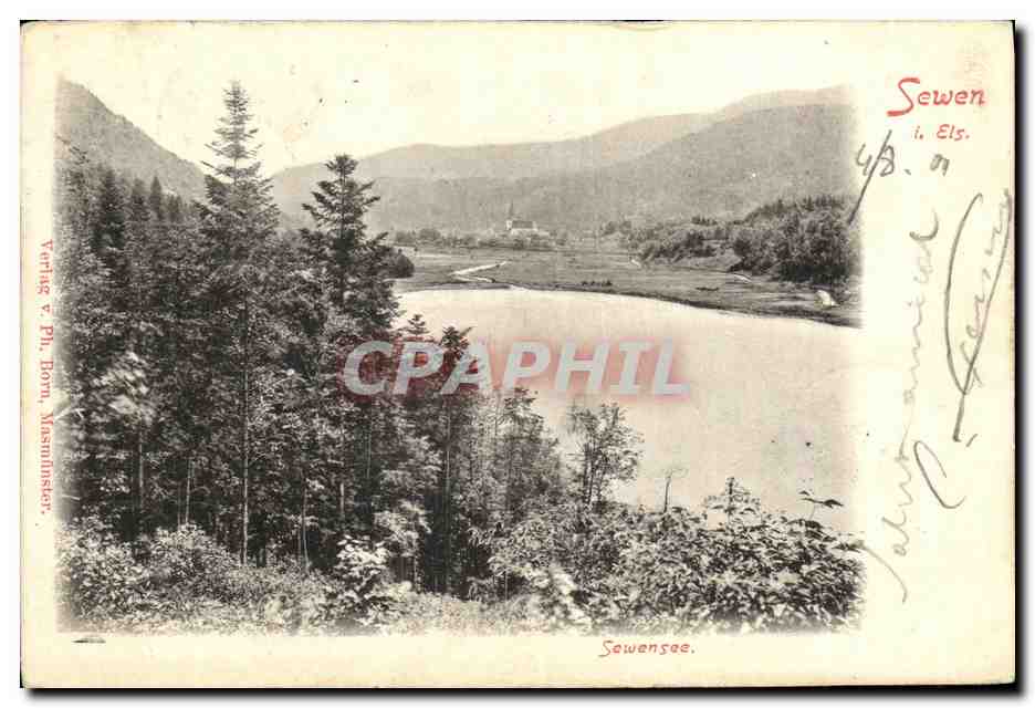 Sewen i. Els. — Vue du lac et des montagnes — Verlag v. Ph. Born, Münster
