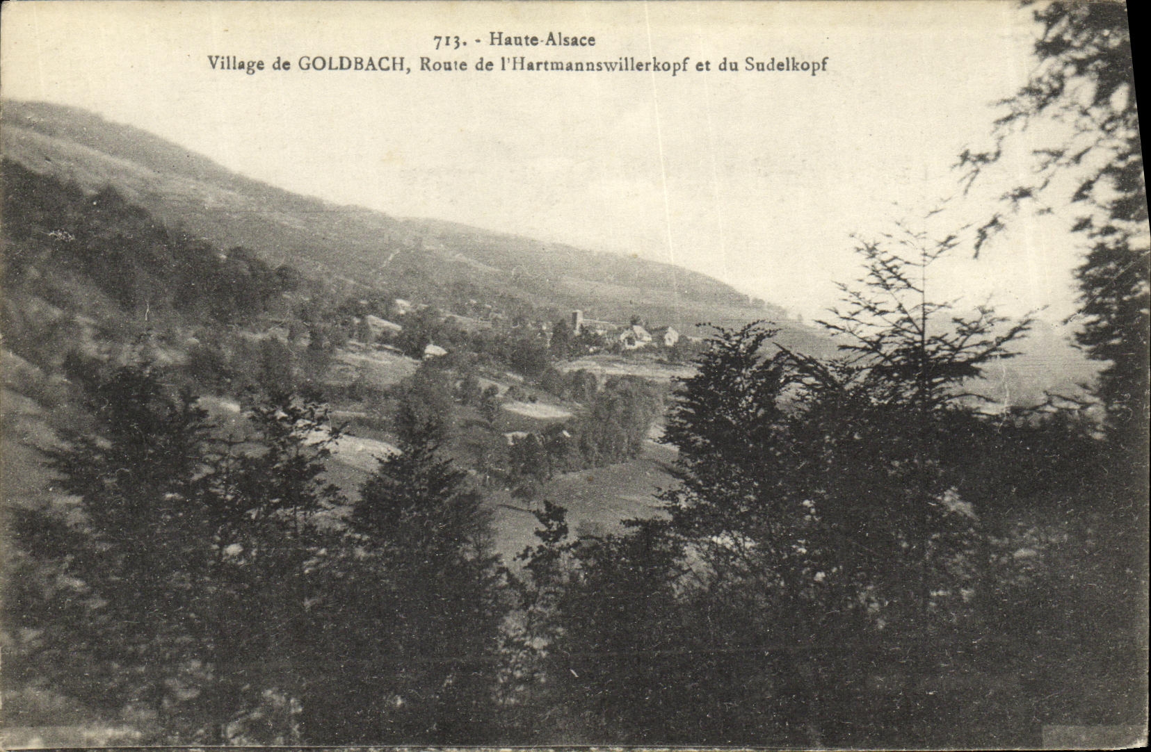 Village de GOLDBACH, Route de l'Hartmannswillerkopf et du Sudelkopf — Haute-Alsace, n°713
