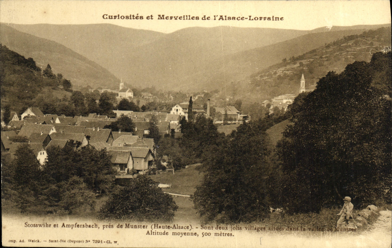 Stosswhir et Ampfersbach, près de Munster (Haute-Alsace) — deux jolis villages dans la vallée de Munster — Imp. Ad. Weick, Saint-Dié, N° 7394