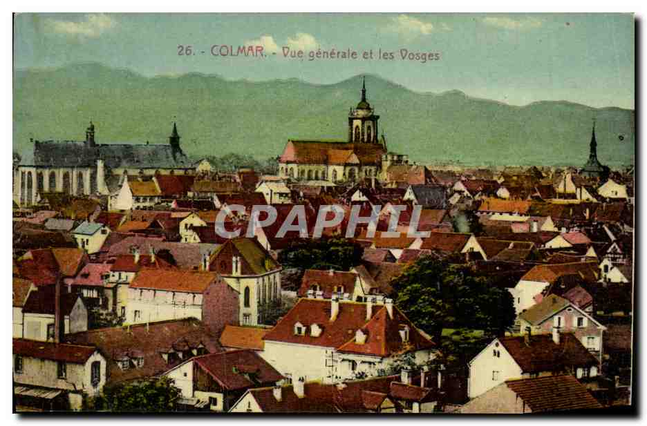 CPA Colmar Vue Generale et les Vosges