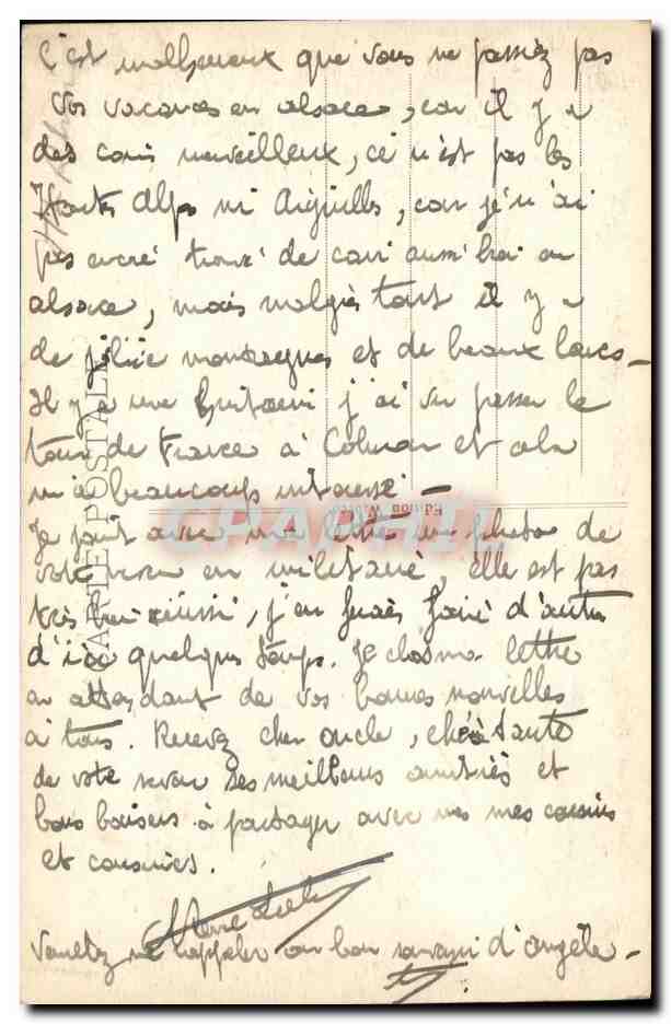 CPA Colmar Vue Generale et les Vosges — Rückseite