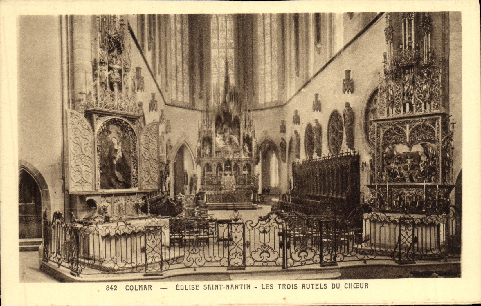 CPA Colmar Eglise Saint Martin Les Trois Autels Du choeur