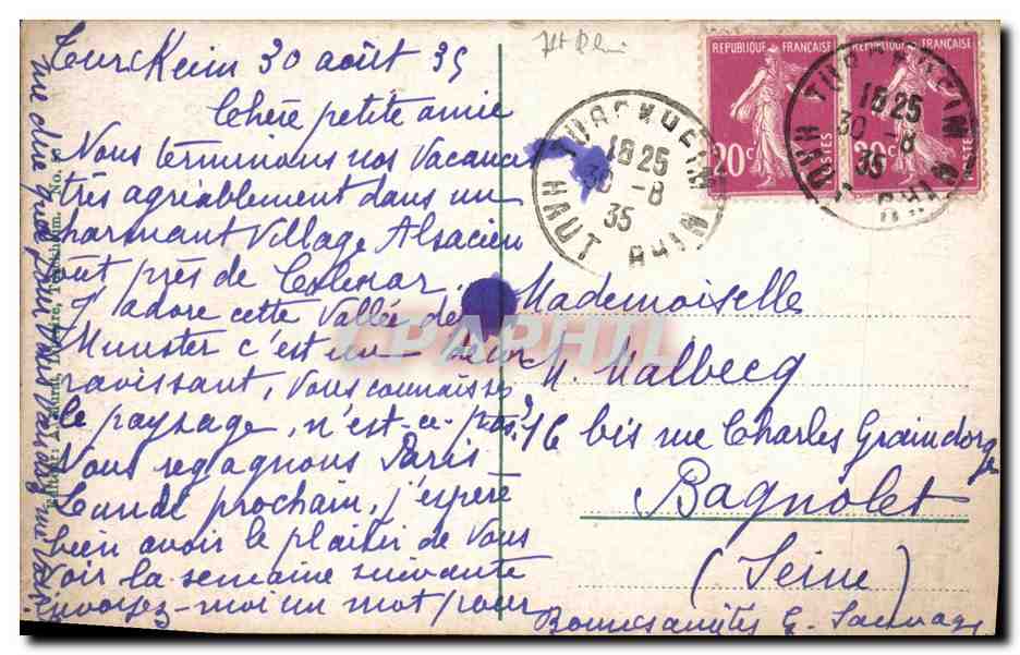 Turckheim, Hte Alsace — Place Turenne — éditeur non identifié — Rückseite