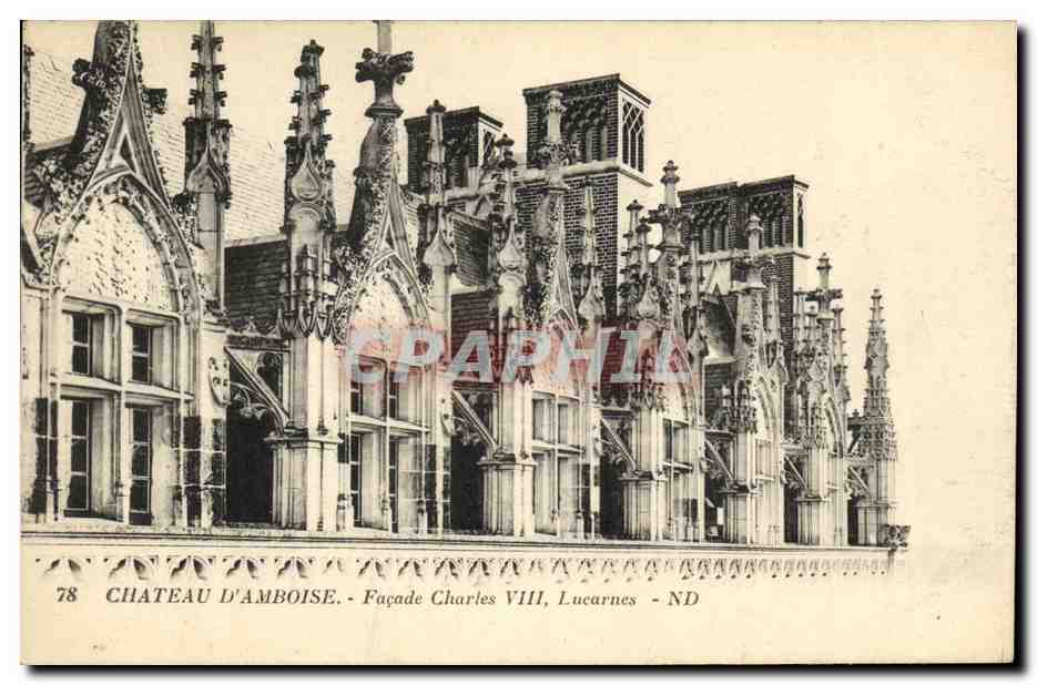 CPA Chateau D Amboise Facade Charles VIII Lucarnes