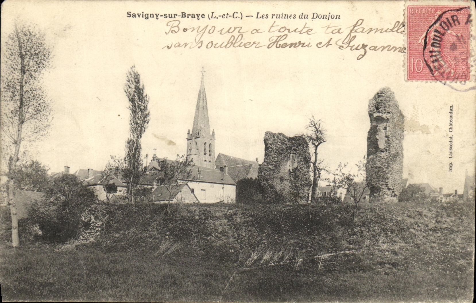 Savigny-sur-Braye (L.-et-C.) — Les ruines du Donjon — Imp. Laussola, Châteaudun