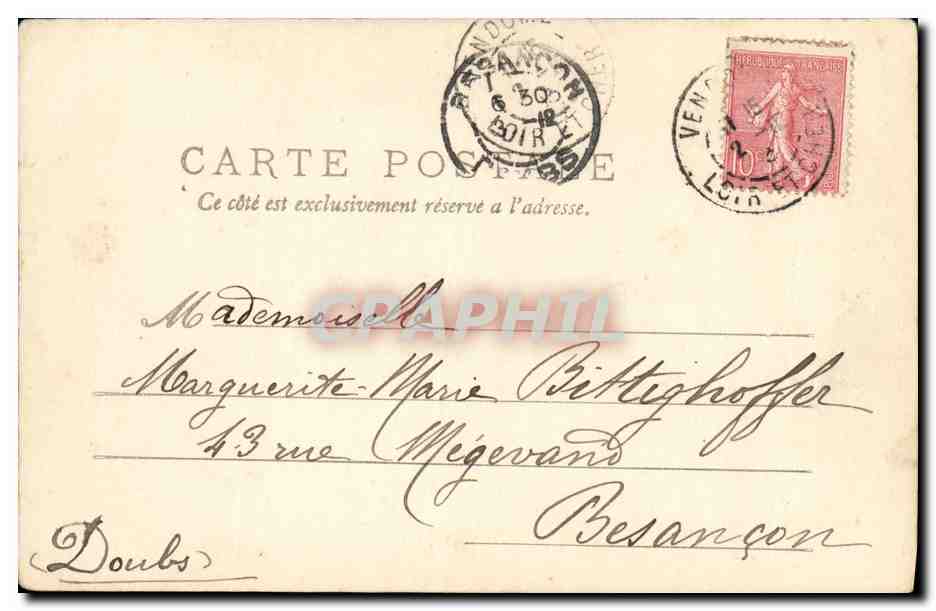 CPA Vendome Stalles de La Trinite Le semeur — Rückseite