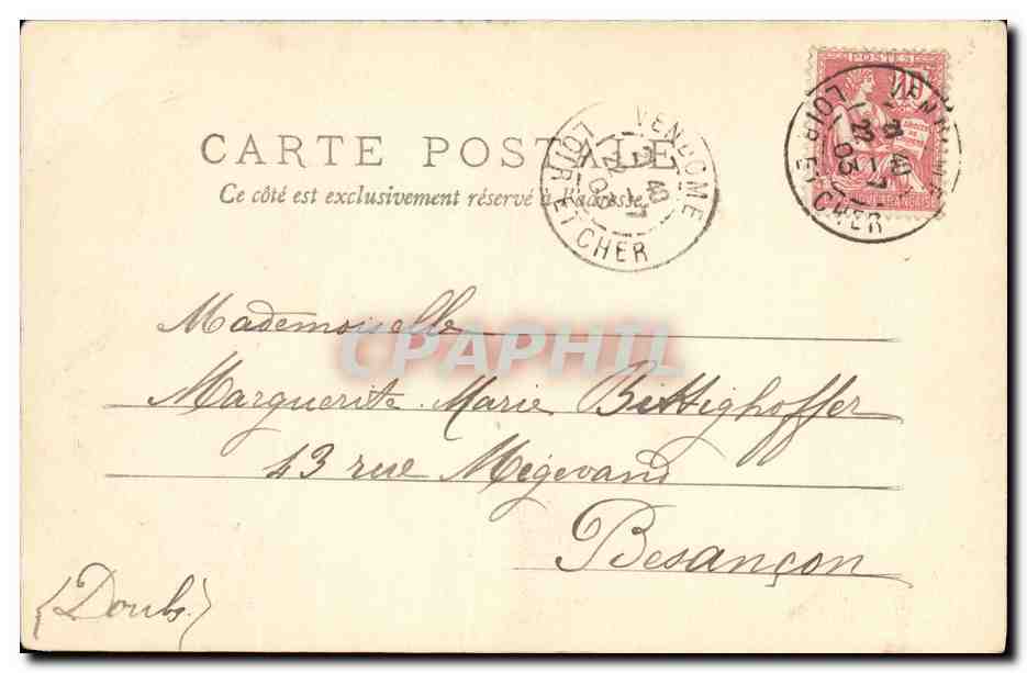 CPA Vendome Stalles de la Trinite Les vendangeurs  — Rückseite