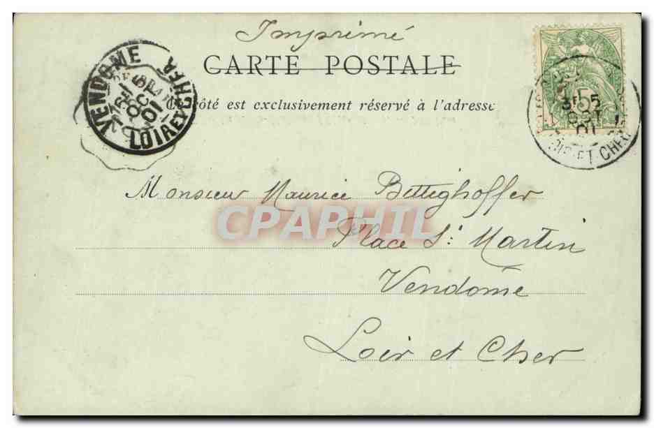 CPA Blois La Salle des Etats Generaux — Back