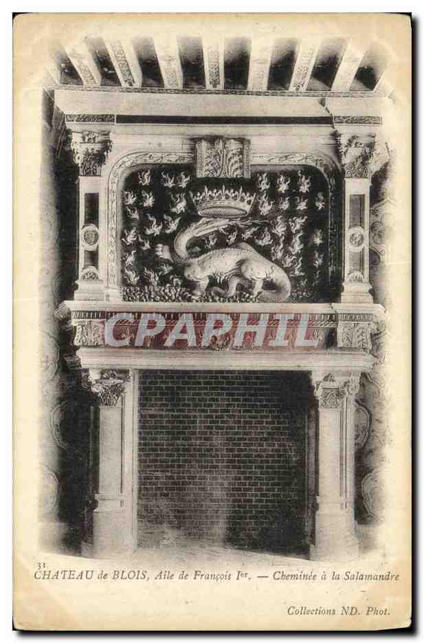 CPA Blois Chateau Aile de Francois 1er Cheminee de la Salamandre
