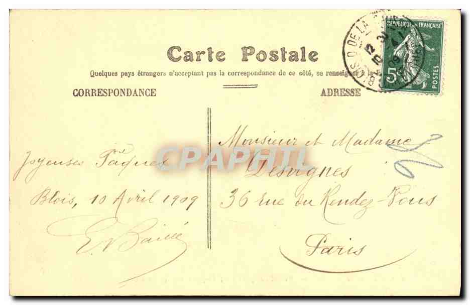 CPA Blois Aile Francois 1er Facade sur la Cour — Back