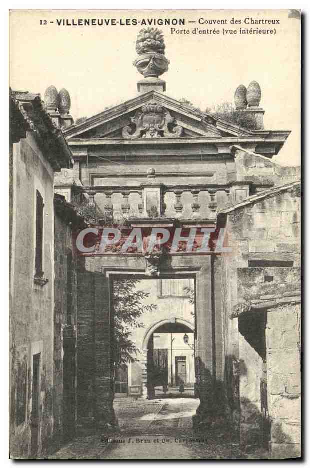 CPA Villeneuve Les Avignon Couvent des Chartreux Porte d entree Vue interieure