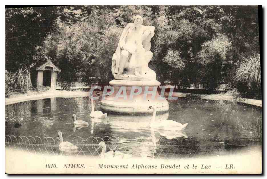 CPA Nimes Monument Alphonse Daudet et le Lac