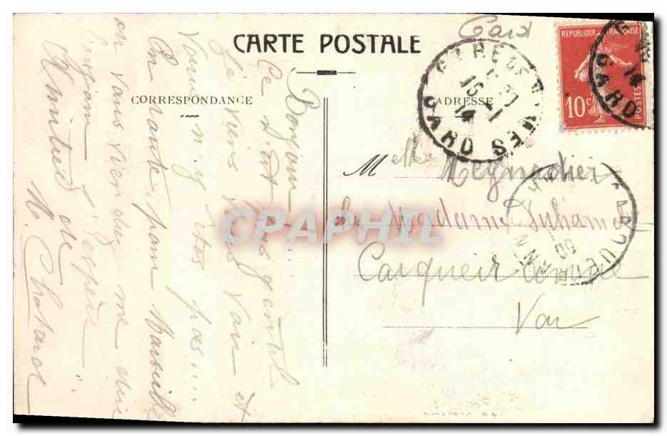 CPA Nimes Jardin de la Fontaine La Grotte — Rückseite