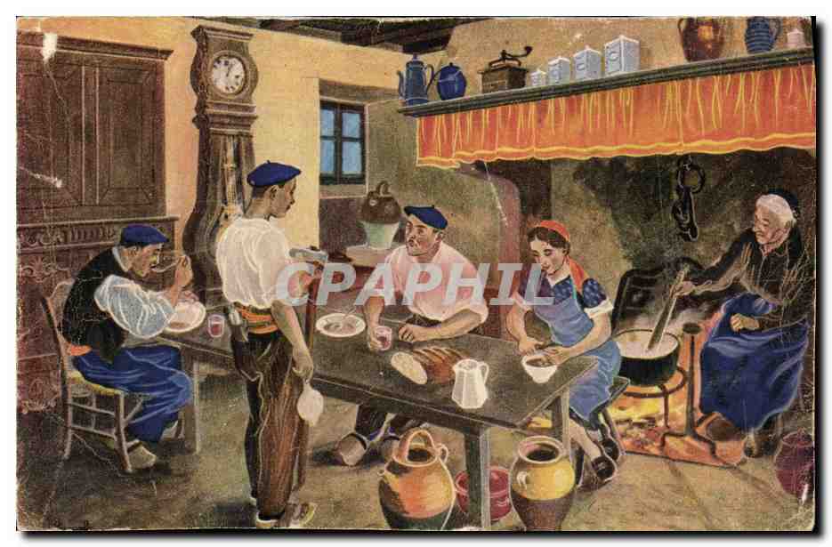 CPA En Parcourant La Gascogne Repas du matin des resiniers 