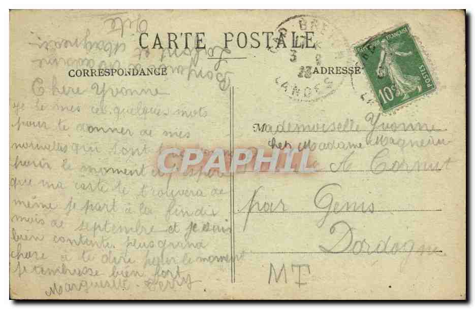 Environs de Capbreton-sur-Mer (Landes) — D'une route, une aperçue du Lac — Phototypie Marcel Delboy, Bordeaux — Verso