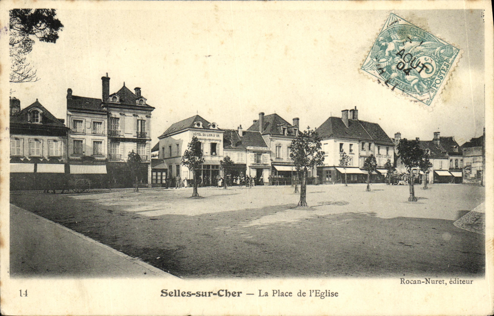 Selles-sur-Cher — La Place de l'Église — Rocan-Nuret, éditeur, n°14