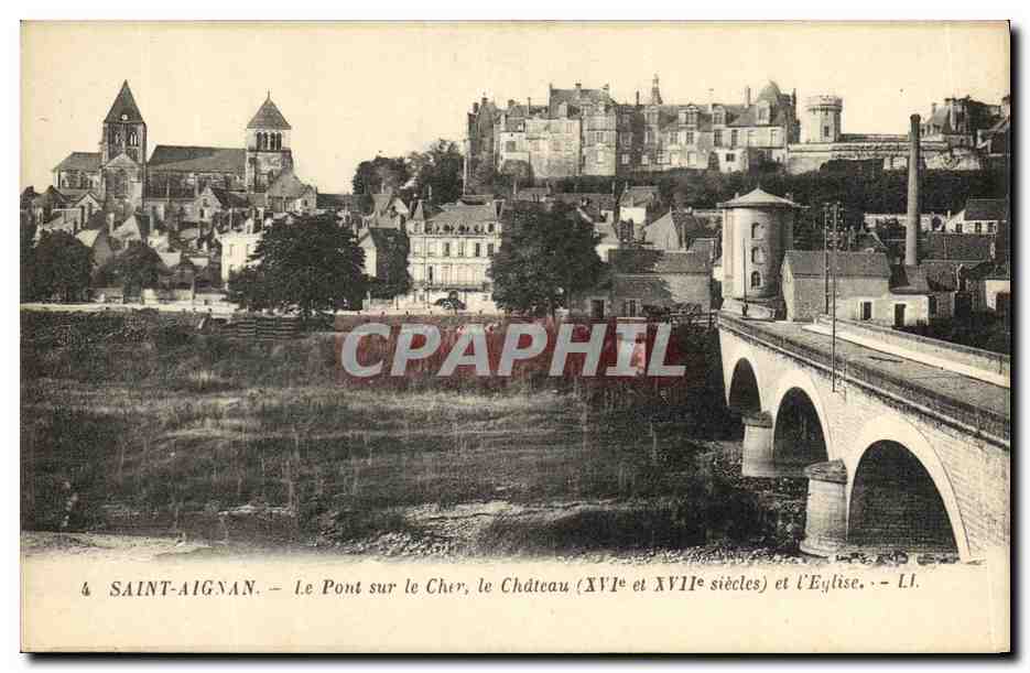 CPA Saint Aignan Le Pont sur le Cher Chateau et l eglise