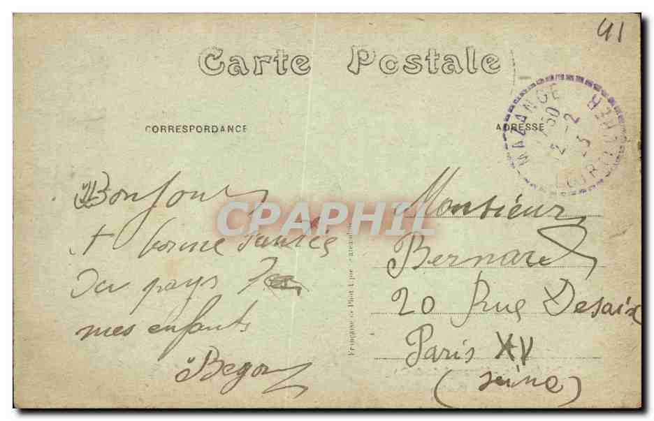 CPA Le Gue du Loir Mazange Le pont sur le Boulon Chien — Rückseite