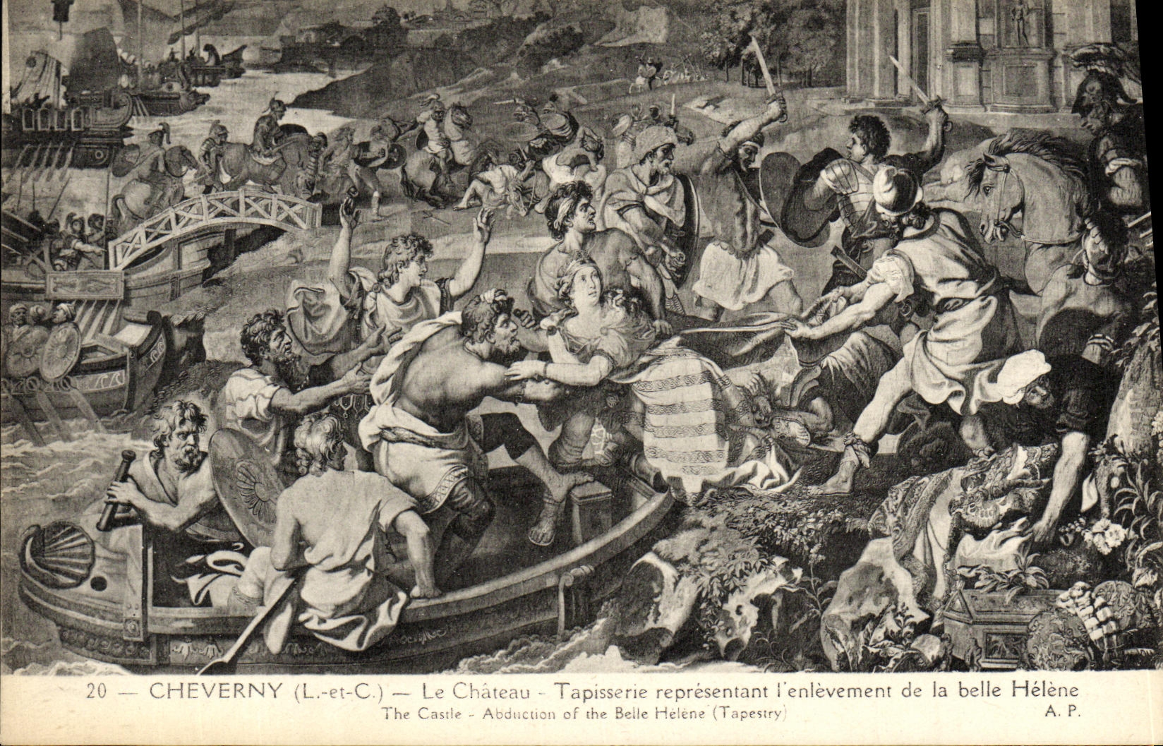 CPA Cheverny Le Chateau Tapisserie representant l enleverment de la belle Helene 