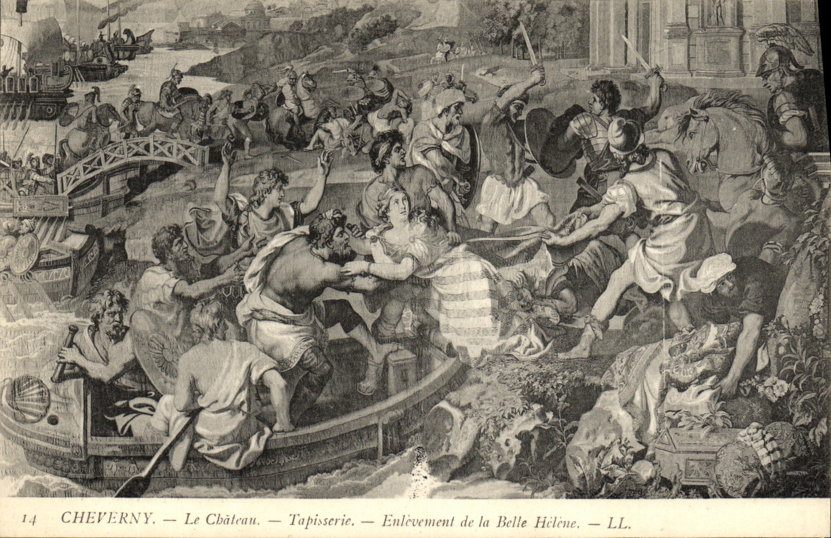 Cheverny — Le Château — Tapisserie — Enlèvement de la Belle Hélène — LL. — n°14
