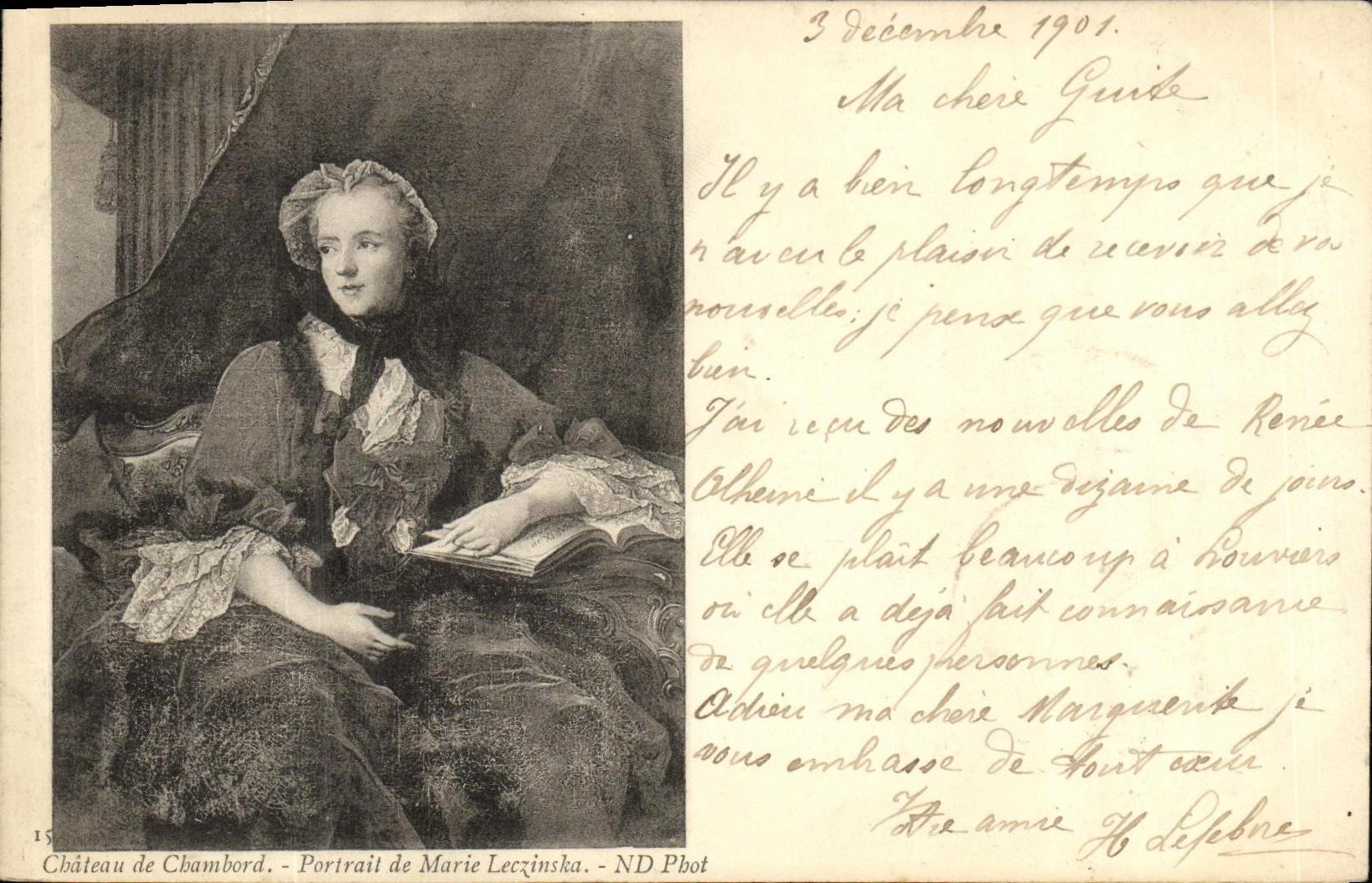 CPA Chambord Le Chateau Portrait de Mme Leczinska