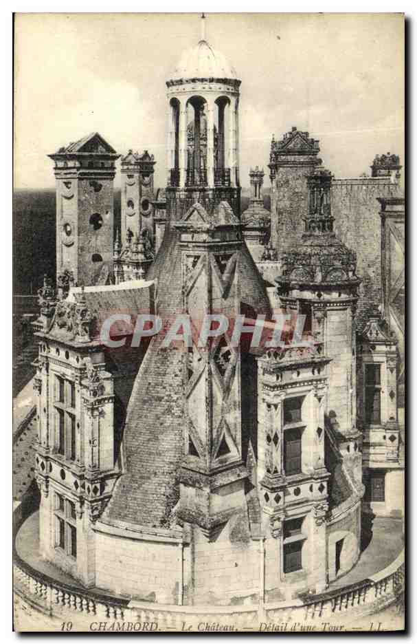 CPA Chambord Le Chateau Detail d une Tour