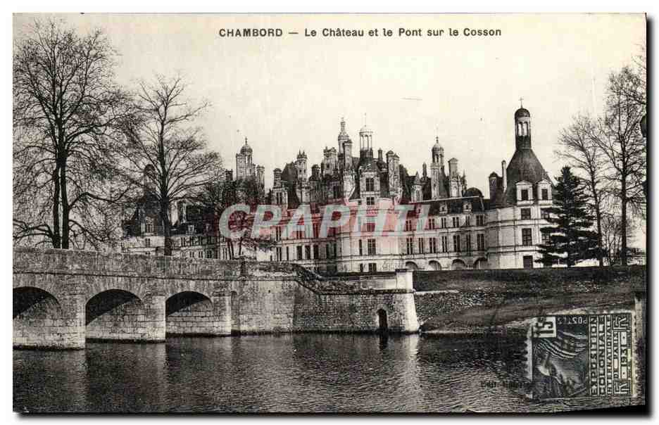 CPA Chambord Le Chateau et le Pont sur le Cosson