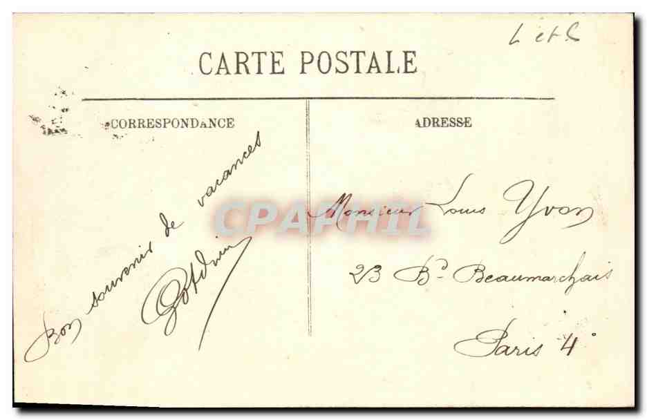 CPA Chaumont de Chateau sur Loire — Rückseite