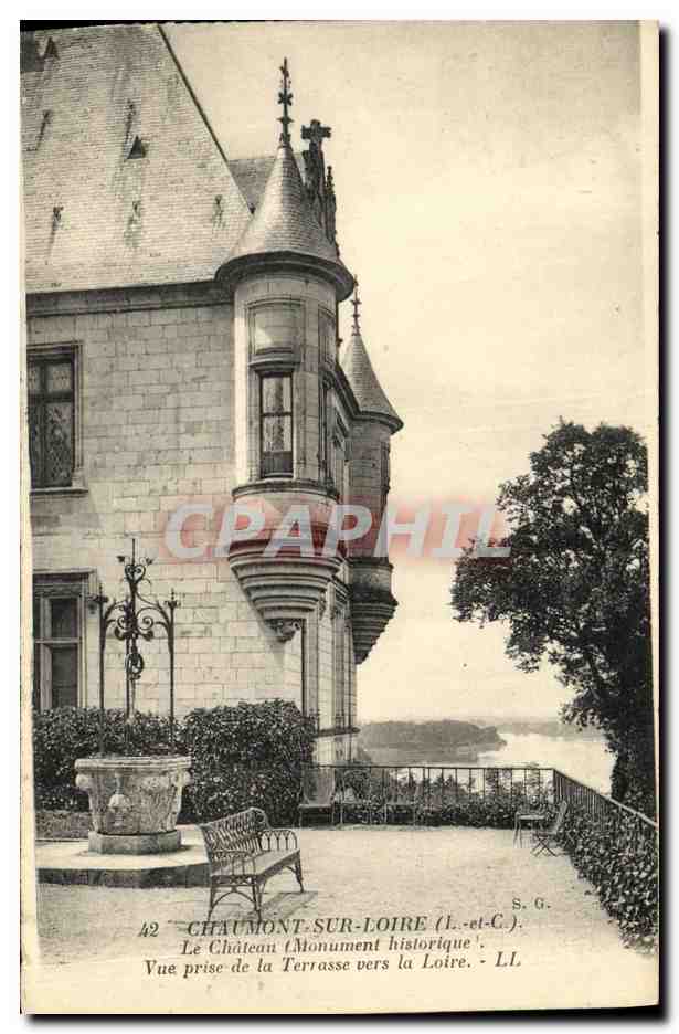 CPA Chaumont de Chateau sur Loire Vue prise de la terrasse vers la Loire