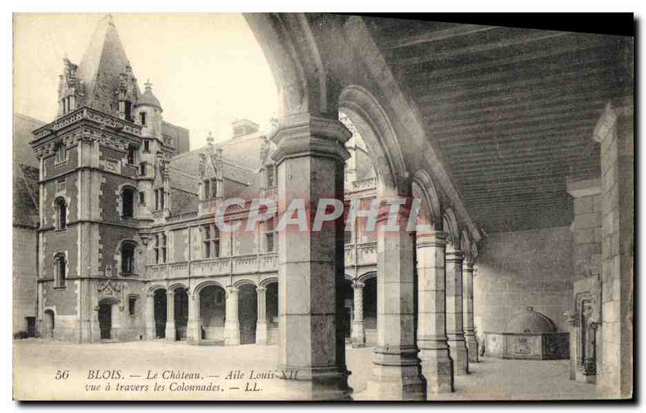 CPA Blois Chateau Aile Louis XII Vue a Travers les Colonnades