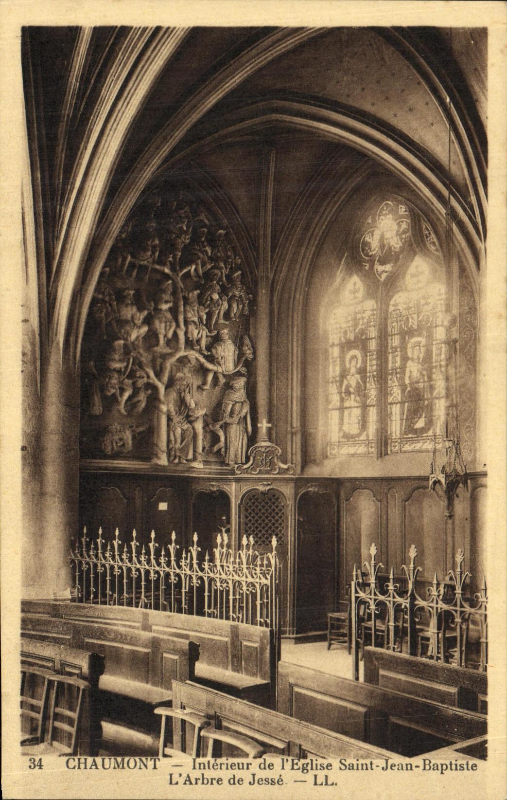 Chaumont — Intérieur de l'Église Saint-Jean-Baptiste — L'Arbre de Jessé — LL.