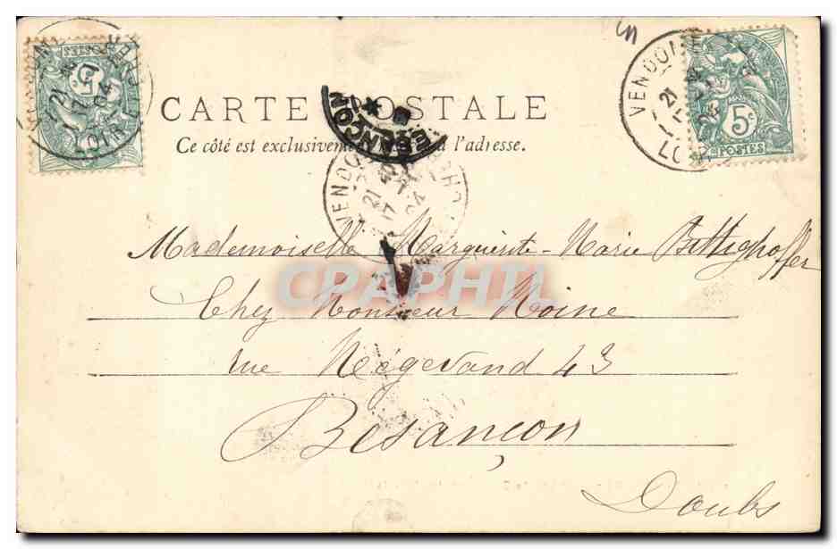 CPA Chateau de Blois Chambre de Catherine de Medicis — Verso