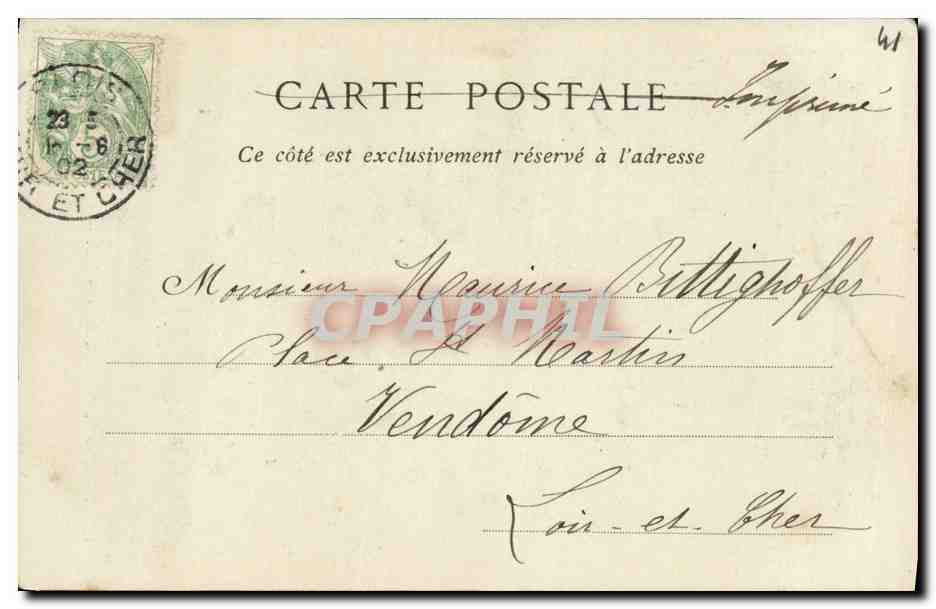 CPA Chateau de Blois Aile de Louis Xll Ceminee au Porc Epic — Verso