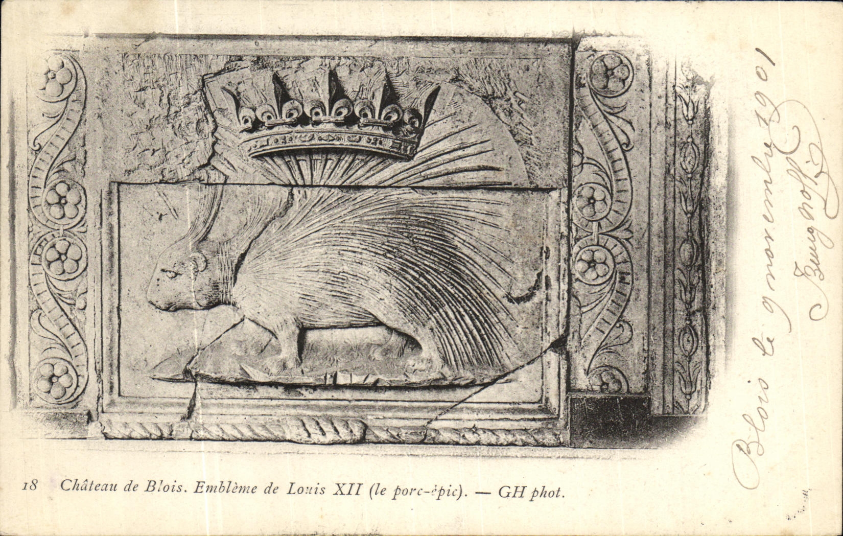 CPA Chateau de Blois Embleme de Louis Xll Porc Epic