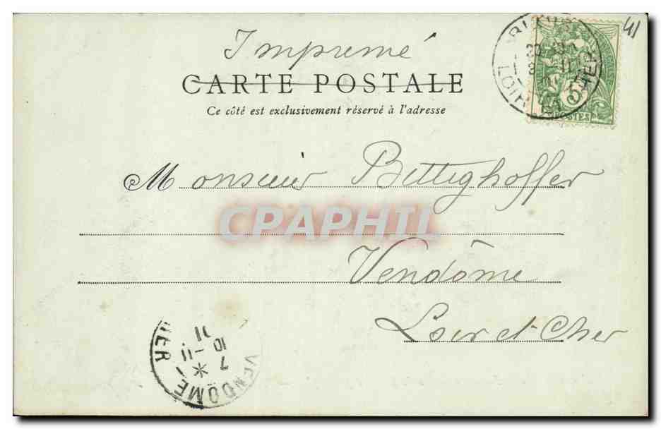 CPA Chateau de Blois Embleme de Louis Xll Porc Epic — Rückseite