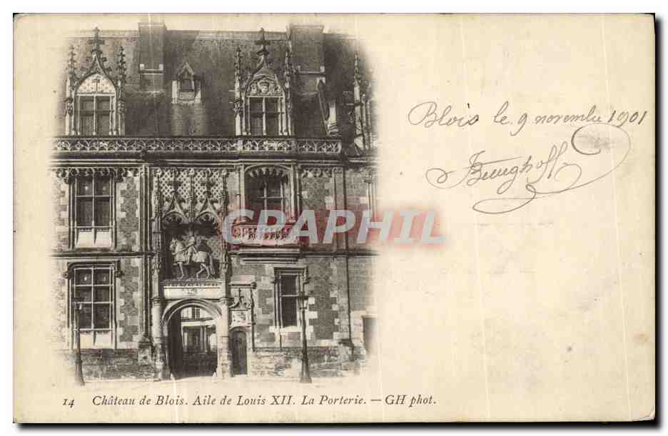 CPA Chateau de Blois Aile de Louis Xll La Porterie 