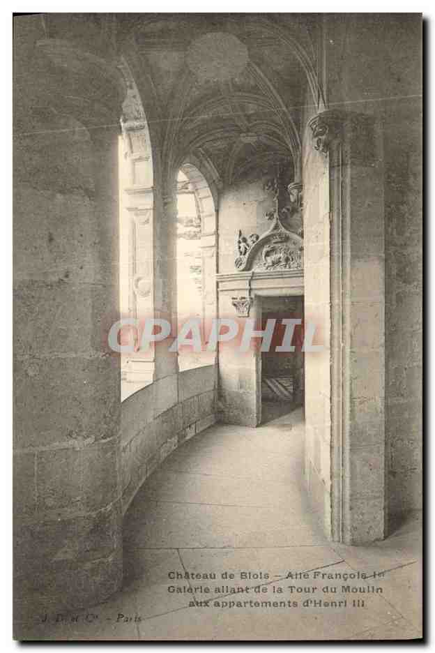 Château de Blois — Galerie allant de la Tour du Moulin aux appartements d'Henri III — J. D. et Cie - Paris